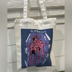 Canvas Dalmatian tote bag with original design